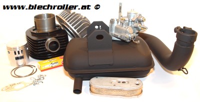 * DR 177 Stecktuning Satz mit Rennzylindersatz + Vergaser + Auspuff + Kleinteilen für alle Big Frame Vespa 125/150