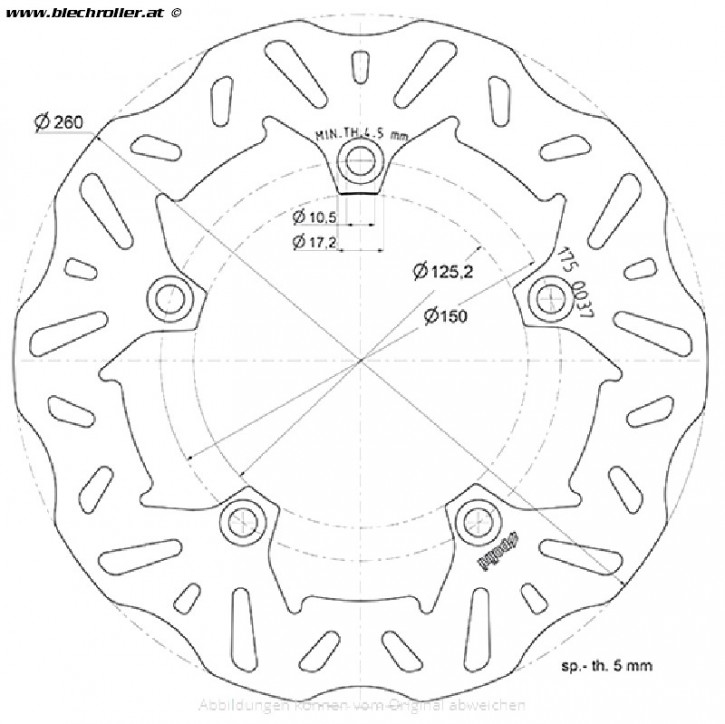 Bremsscheibe POLINI für KYMCO People 200-300ccm - 1750037 - Restposten