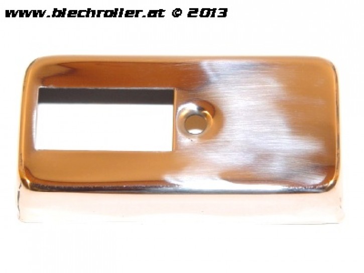 Abdeckung Blinkerschalter Edelstahl poliert, für Vespa PK50-125/S/XL/ETS /PE/PX/T5