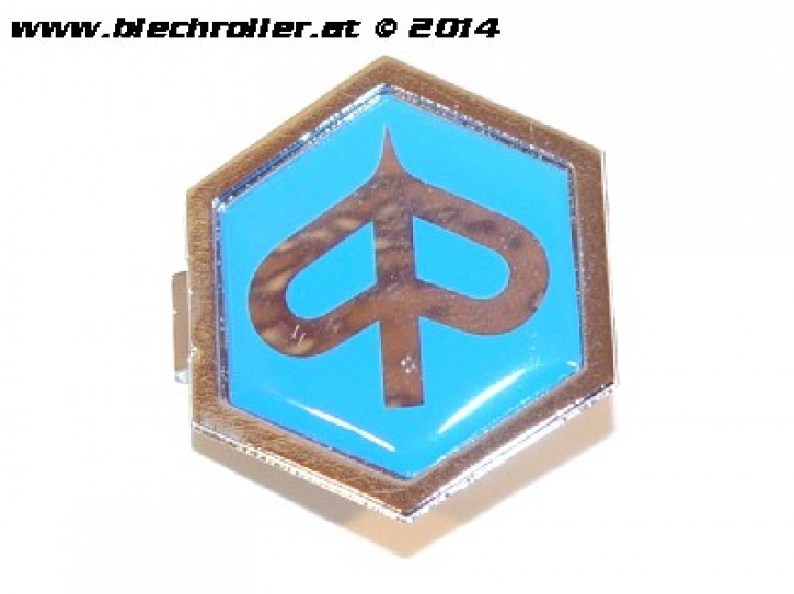 Emblem "PIAGGIO" 6-Eck Kaskade für Vespa PK50-125 XL/XL2/PX80-200E/Lusso/'98/T5, für ET2/ET4/SKR/Sfera/RST/X9/Zip/Beverly/Hexagon/Liberty/Quartz
