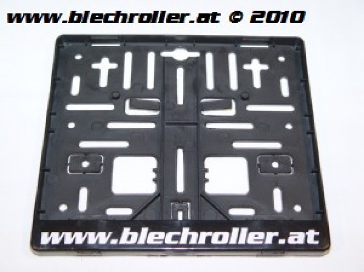 Kennzeichenhalterung Motorrad "www.blechroller.at" - schwarz