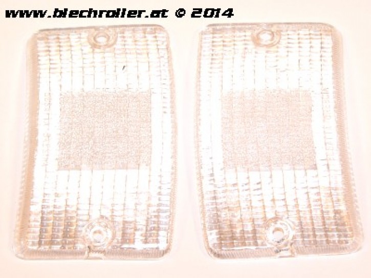 * Blinkerglas Kit BOSATTA vorne links/rechts, für Vespa PK50-125 XL /RUSH /XL2 /N/FL/HPL - Weiß