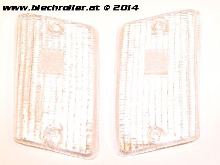 * Blinkerglas Kit BOSATTA hinten links/rechts, für Vespa PK50-125 XL /RUSH /XL2 /N/FL/HP - Weiß