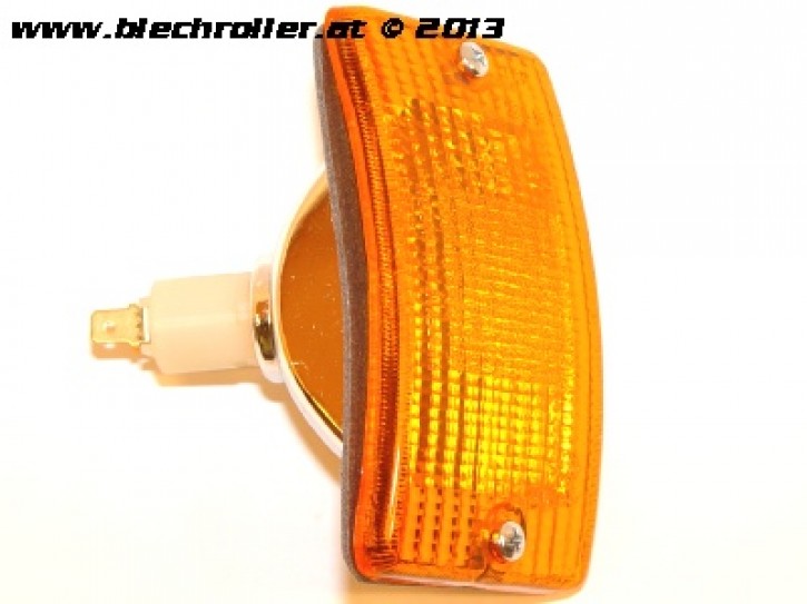 Blinker BOSATTA vorne/rechts - komplett, für Vespa PK50-125 XL/RUSH/XL2/N/FL/HP - gelb