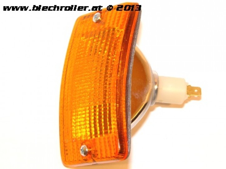 Blinker BOSATTA vorne/links - komplett, für Vespa PK50-125 XL/RUSH/XL2/N/FL/HP - gelb