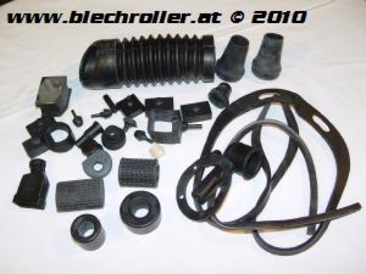 Gummi Kit für Vespa PX80-200/PE/Lusso/'98/MY, 32 Teile (groß) - schwarz