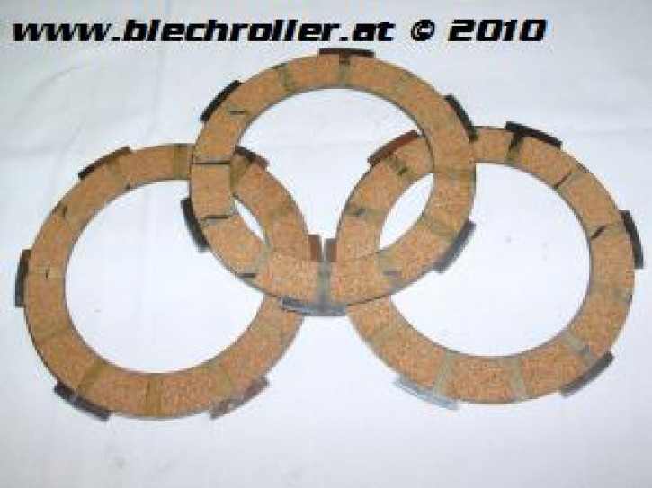 Kupplungsbeläge für Vespa 50-125/PV/ET3/PK50-125/S/XL - 3 Beläge - Standard