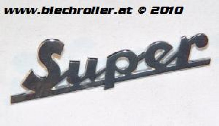 Schriftzug "Super" Vespa 125/150 chrom Beinschild