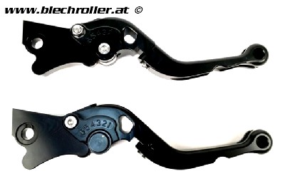 Bremshebel-Set BGM PRO Sport, einstellbar + klappbar für Vespa GT, GTL, GTS 125-300 - Schwarz