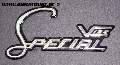 Schriftzug "Special V125", Beinschild für Lambretta 50/125/200 V-Serie - Schwarz