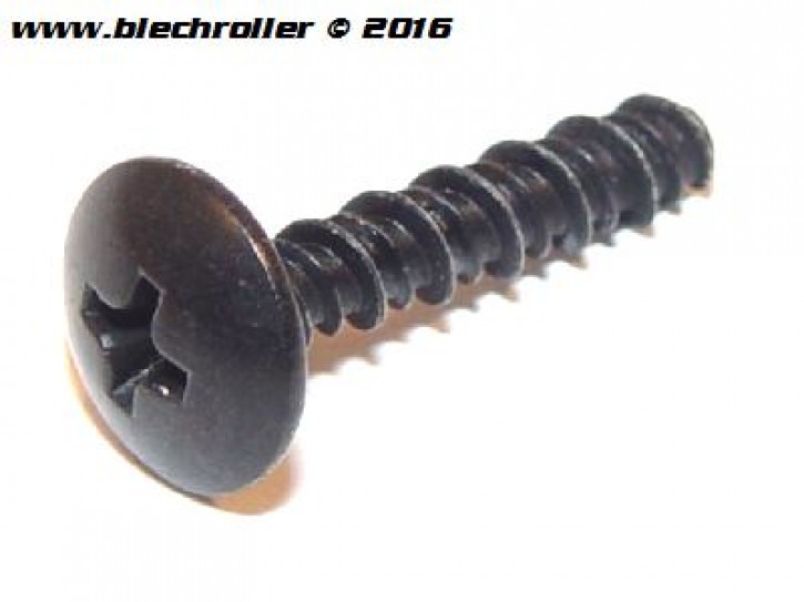 Blechschraube 4x20 mm, Kreuzschlitz, Flachkopf Ø 10mm, verzinkt, schwarz