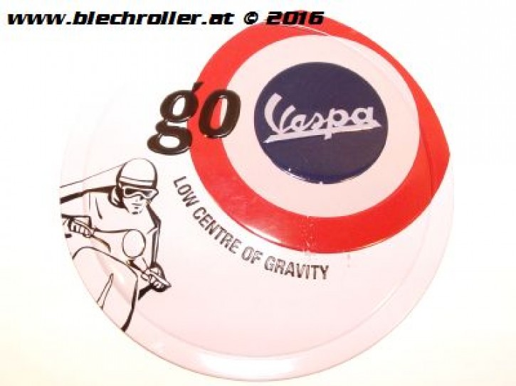 Vespa go Vespa - Blechschild rund